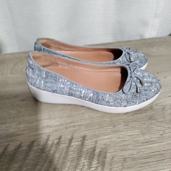 Fitflop Shoes - Fitflop Women's SUPERCHIC Luxe Tweed Ballet Flats Textile Size 7.5